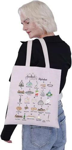 Vista 2 de G2TUP St. Louis Tote Bag St. Louis Missouri Travel Bag City Travel Gifts STL Book Bag, Bolso de mano City