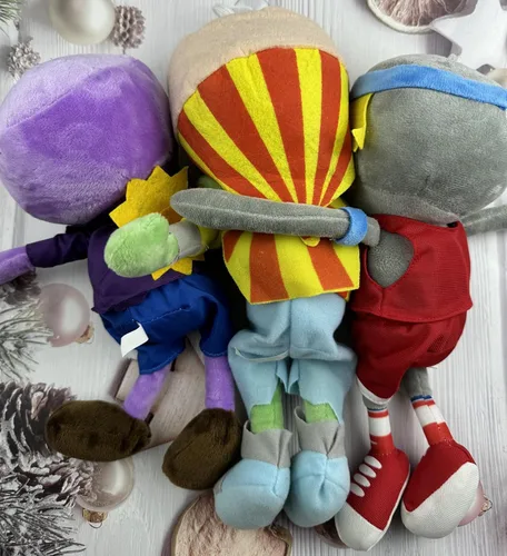 Vista 6 de JHESAO Juego de 3 piezas de zombis de peluche de plantas y zombis, juguete deportivo de zombi, 1 2 muñeca zombi morada de RA suave, figura