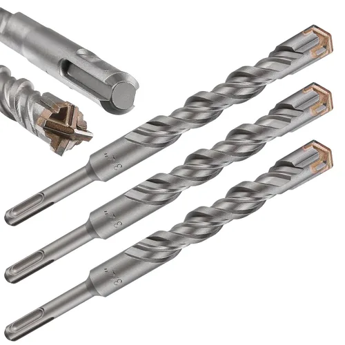 Vista 28 de Wensilon Broca para hormigón, 1 unidad, 1 pulgada x 10 "-8 pulgadas, material de carburo de doble rosca de tipo cruzado, adecuado para hormigón