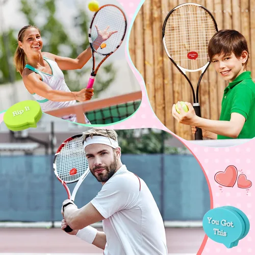 Vista 6 de Sosation 24 piezas de amortiguador de vibraciones de tenis colorido para raqueta de tenis para mujeres y hombres, accesorios de equipo, 6 estilos