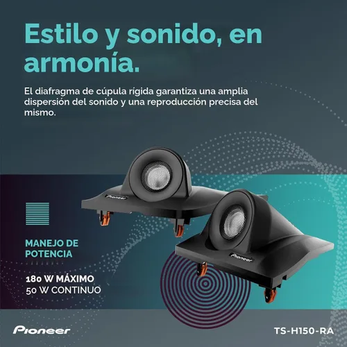 Vista 4 de PIONEER Actualización de tweeter de 1-1/8 pulgadas TS-H150-RA para Toyota
