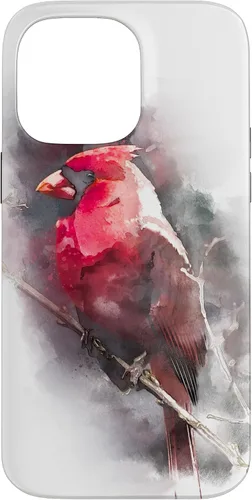 Vista 21 de Beautiful Watercolor Red Cardinal Bird Watching Animal Gift Case for iPhone 17