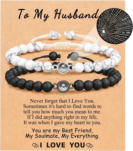 Vista 10 de UNGENT THEM Te Amo en 100 Idiomas Pulseras Regalos para Parejas A Mis Hombres, Novio, Novia, Esposo, Mi Amor, Alma Gemela, Prometido - Regalo