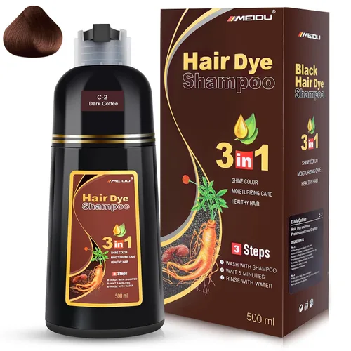 Vista 8 de IIIMEIDU Champú para teñir el cabello 3 en 1 para cabello gris, champú con ingredientes herbales tinte burdeos para mujeres y hombres, cobertura