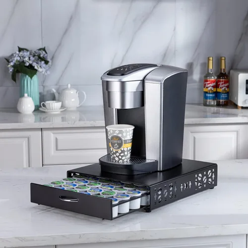 Vista 6 de K Cup Pod - Cajón superior de hierro, soporte para cápsulas de café, compatible con almacenamiento de cápsulas, 42 K cup (negro)