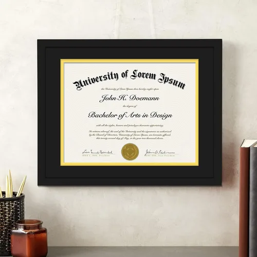 Vista 7 de Fxojyvo Marco de diploma negro 11x14, marco para documentos 8,5 x 11 con alfombrilla o 11 x 14 sin alfombrilla, marco para certificado
