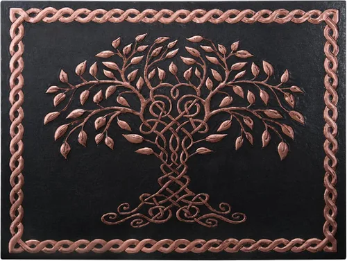 Vista 2 de Kitchen Backsplash, Celtic Tree of Life with Celtic Knot Border Copper Kitchen Backsplash, Custom Copper Backsplash Panel, Handmade Copper