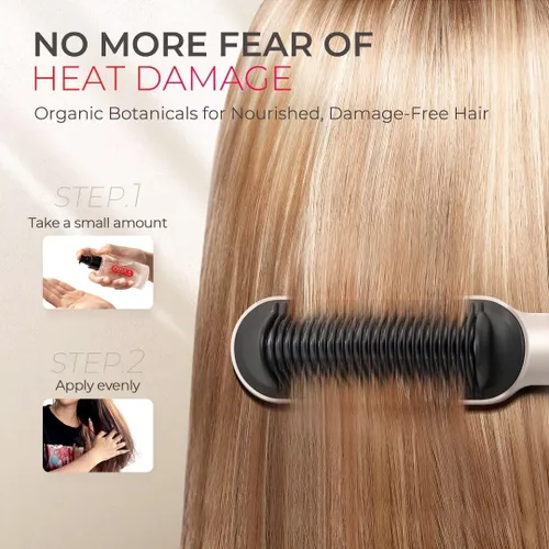 Vista 3 de TYMO Cepillo alisador de cabello con anillo+aceite de tratamiento capilar TYMO hidrata y suaviza el cabello seco y dañado