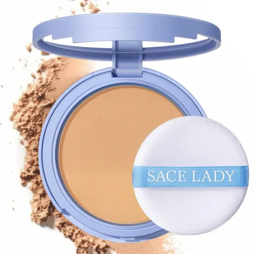 Vista 10 de SACE LADY Polvo facial impermeable, fija maquillaje, controla el brillo, suaviza líneas finas para un acabado ligero impecable, polvo fijador mate