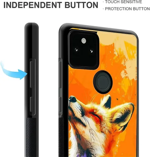 Vista 1242 de Compatible con Google Pixel 4A 5G Mobile Case Creative Acrylic Panel trasero Silicona Protección Grip especialmente diseñado para Google Pixel 4A 5G