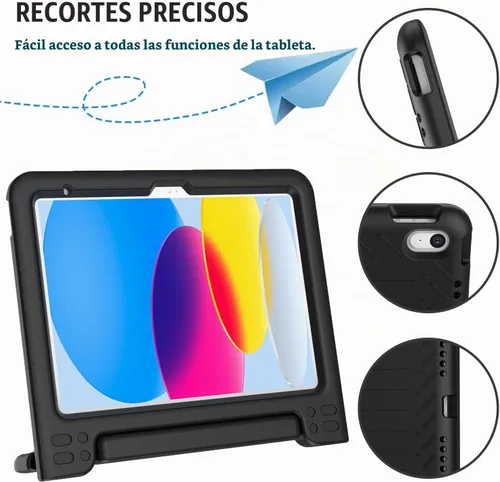 Vista 5 de AVAWO - Funda infantil para iPad de 10.9 pulgadas con protector de pantalla integrado, duradera, a prueba de golpes, ligera, con mango protector