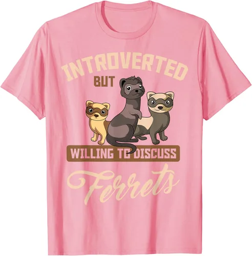 Vista 106 de Camiseta para amantes de los animales de los hurones, Negro, S