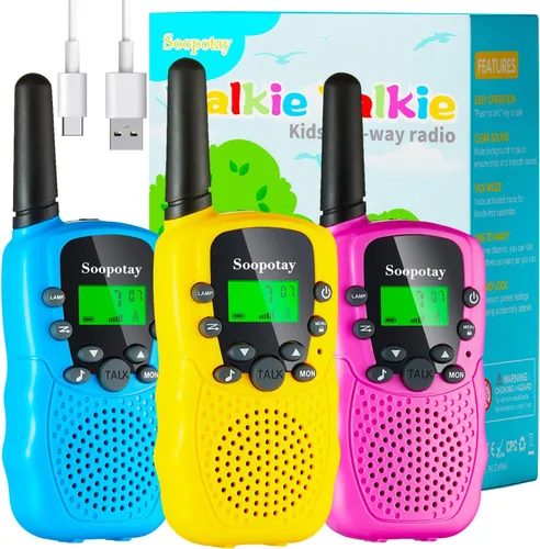 Vista 8 de Walkie Talkies para niños, juguetes Walkie Talkie para niñas y niños, juguetes al aire libre para edades de 4 a 8 a 12 años, linterna integrada, 22