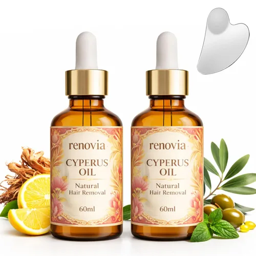 Vista 8 de Renovia Cyperus Rotundus Oil - Cyperus Rotundus - Suero de depilación para la piel, aceite natural para el cuidado de la piel, Cyperus Rotundus