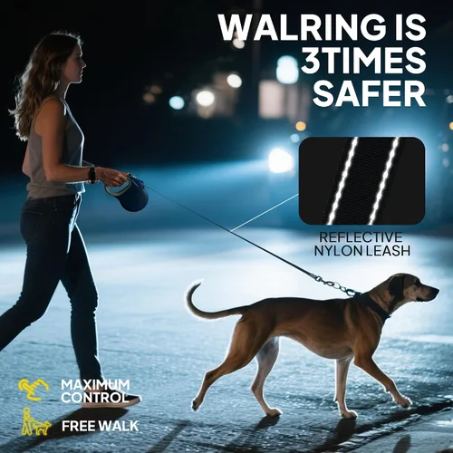 Vista 5 de Correa retráctil mejorada para perros grandes de hasta 110.2 lbs, cinta