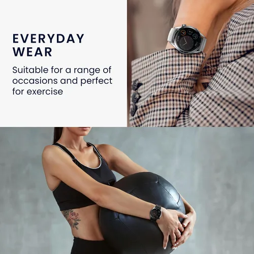 Vista 4 de kwmobile Correas compatibles con Amazfit Band 7 Straps – 2 correas de silicona de repuesto – Negro/Azul Oscuro