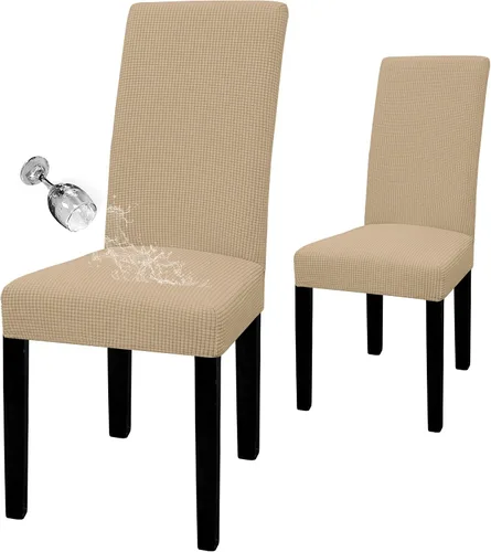 Vista 52 de Easy-Going - Juego de 2 fundas para sillas de comedor 100% impermeables, de tela Jacquard elástica, fundas protectoras removibles y lavables