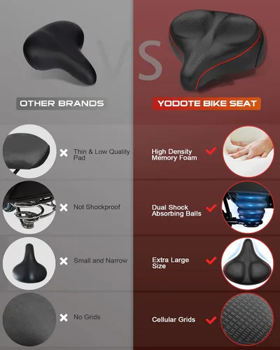 Vista 4 de Bicycle Seat for Men Women Comfort Extra Wide, Noseless Bike Seats for Peloton Seat, Most Comfortable Saddles for E Bike, Stationary, Exercise