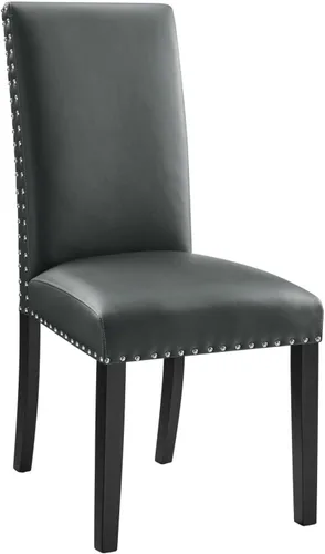 Vista 8 de LexMod silla de comedor de vinilo parte de un juego, Poliuretano, Negro