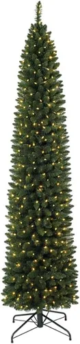 Vista 7 de Treetopia Empire Pencil Tree - Árbol de Navidad artificial para interiores, preiluminado con luces LED transparentes, ramas con bisagras, decoración