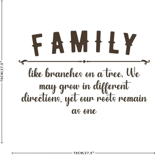 Vista 2 de Adhesivo decorativo para dormitorio, diseño de ramas familiares en un árbol, calcomanía de vinilo para pared del hogar, decoración de pared