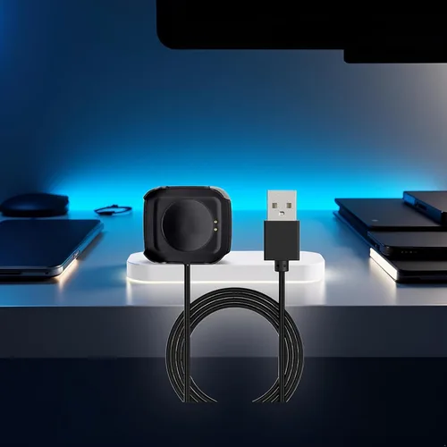 Vista 3 de Cargador de reloj inteligente negro Soporte de muelle estable adecuado para reloj HW18 Base de carga USB Estación de carga para múltiples