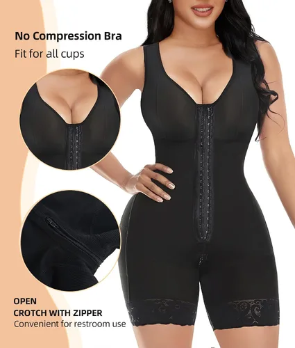 Vista 4 de YIANNA Fajas colombianas moldeadoras para mujer, control de abdomen, poscirugía, moldeador de cuerpo completo, levantador de glúteos con cremallera