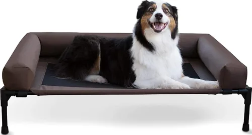 Vista 11 de K&H - Cama elevada para perros para exteriores, cuna con refuerzo, tamaño mediano, 32 x 25 pulgadas, color carbón Pet Cot for Medium & Large Pets