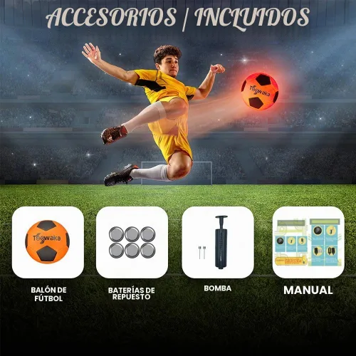 Vista 5 de Light up Soccer Ball,Glow in The Dark Soccerball with LED Lights Pre-Installed-Batteries Included