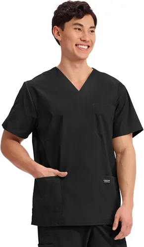 Vista 44 de Cherokee WW Professionals WW695 - Camisa de uniforme sanitario para hombre, con cuello en V