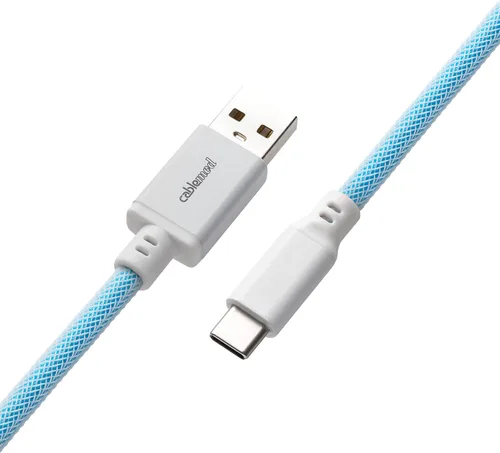 Vista 3 de CableMod Cable de teclado en espiral Pro (cheesecake de arándanos, USB A a USB tipo C, 150 cm)