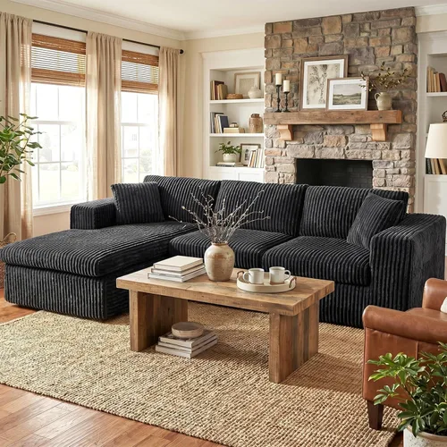 Vista 8 de Shintenchi Sofá 104 sin huesos, sofá modular en forma de L con asiento profundo, sofá de espuma de nube con diván de gran tamaño, no requiere Beige