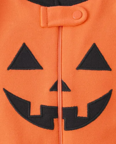Vista 2 de The Children's Place Pijama de calabaza de Halloween para bebé y niño, algodón