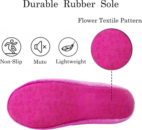 Vista 5 de GRITHEIM Pantuflas de terciopelo con pompones peludas para mujer, pantuflas de casa sexys y acogedoras para mujer, suela antideslizante