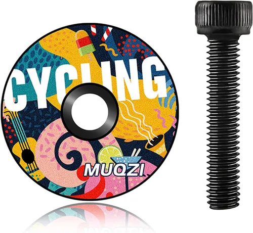 Vista 7 de 1 1/8 pulgadas Auriculares de bicicleta tapa superior cubierta con perno de aluminio MTB Bike Headset cubierta vástago MTB Bike Headset Cover Stem