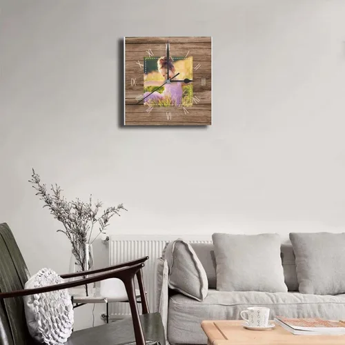 Vista 6 de Reloj de pared con foto personalizado, texto personalizado en la pared, impresión de reloj cuadrado personalizado, reloj con foto personalizado