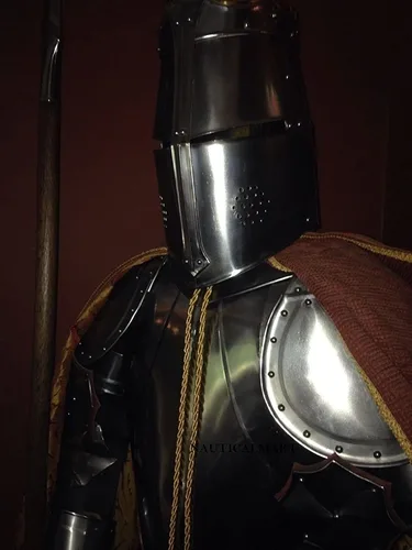 Vista 3 de NauticalMart Combat Full Suit of Armor Medieval Knight Disfraz de Halloween - LARP