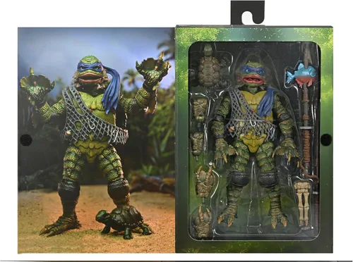 Vista 3 de Universal Monsters/Teenage Mutant Ninja Turtles - Figura de acción a escala de 7 pulgadas - Leonardo como la criatura