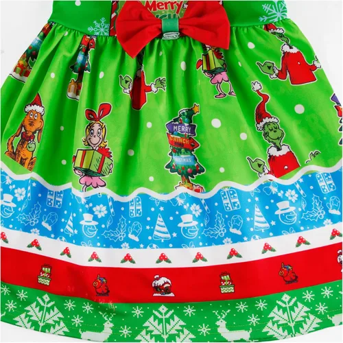 Vista 4 de Girls' Sequin Christmas Dress - Long Sleeve Tutu Dress for Little and Big Girls - Adorable Xmas Outfit 3-10 YO