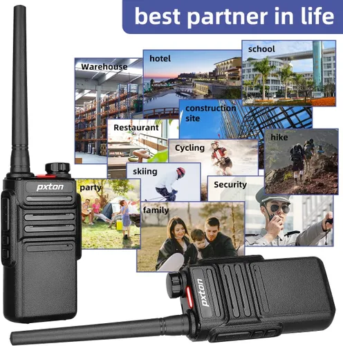 Vista 9 de pxton 999S Walkie Talkies recargables para adultos de largo alcance con auriculares actualizados y estación de carga, radios de mano GMRS de dos