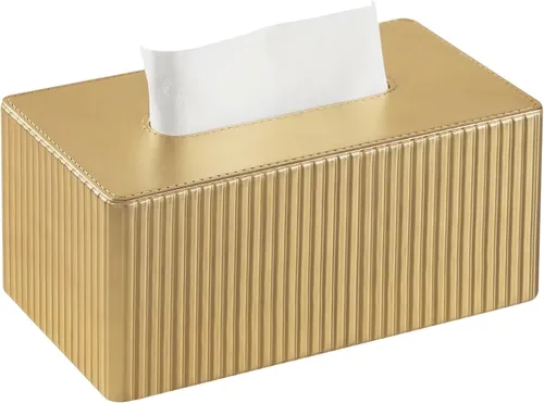 Vista 10 de Funda de Caja de Paños de Cuero PU Cuadrada, Soporte de Caja de Paños Rectangular con Cierre Magnético, Soporte de Paños Decorativo para Baño Dorado