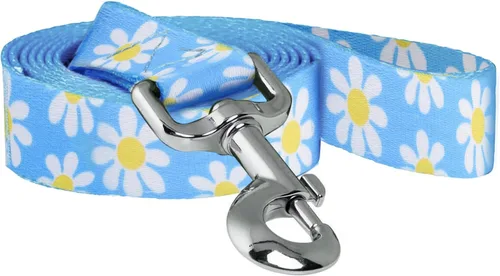 Vista 3 de Native Pup Correa para perro, margarita azul, flor verde, camuflaje rosa, leopardo, orgullo arcoíris de 5 pies (azul camuflado)