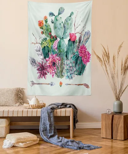 Vista 268 de Ambesonne Tapiz de arte afro, hombre negro fuerte con una corona de trazos impresión de pintura moderna, decoración de tela para colgar en la pared