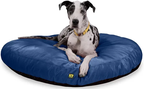 Vista 14 de K9 Ballistics Cama redonda resistente para perros, funda extraíble, lavable, duradera y resistente al agua para interiores y exteriores, pequeña