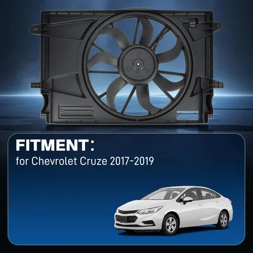 Vista 5 de AUTOKAY Ventilador de refrigeración del radiador, reemplazo del refrigerador del condensador del radiador del motor para Chevrolet Cruze 2017-2019
