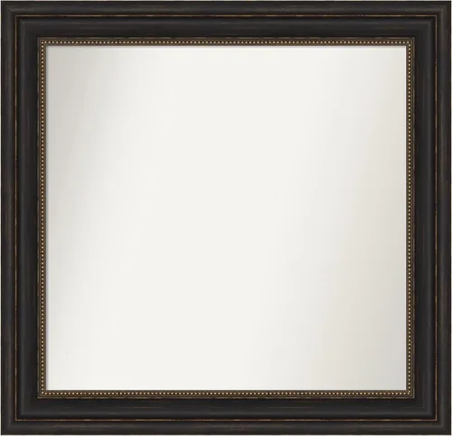 Vista 474 de Amanti Art Espejo de pared personalizado no biselado (25 x 25 pulgadas), marco de bronce acentuado, varios tamaños personalizados, espejo de baño