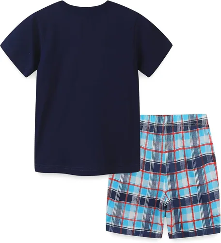 Vista 2 de Funnymore Conjunto de camiseta y pantalón corto de algodón de verano para niños pequeños