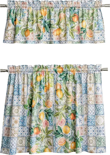 Vista 58 de Maison d' Hermine Juego de cortinas de cocina para ventanas, juego de cortinas de cocina 100% algodón, cenefas para el hogar [2 niveles