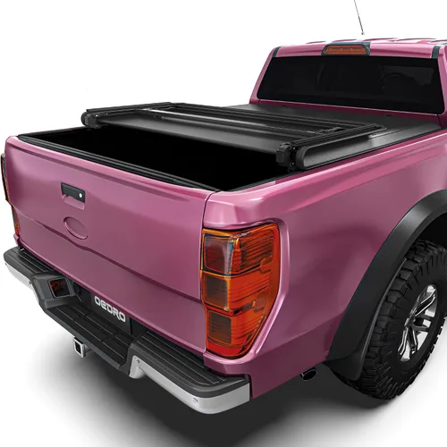 Vista 10 de Cubierta de cama de camión OEDRO de cuatro pliegues suave para Ford F250 F350 F-250 F-350 Superduty 1999-2016 con cama de 6.8 pies