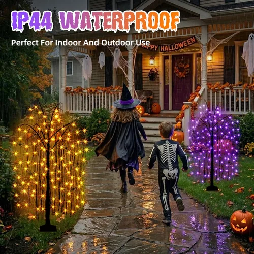 Vista 12 de EAMBRITE Árbol de Halloween de 4 pies iluminado negro espeluznante sauce
